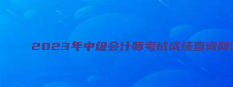 2023年中级会计师考试成绩查询网站是哪个（21年中级会计师考试成绩查询）