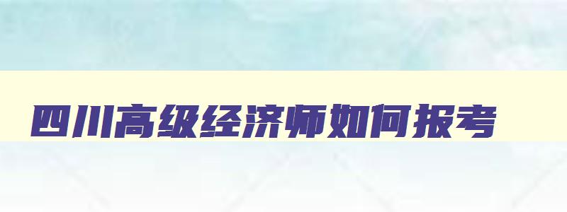 四川高级经济师如何报考,四川高级经济师职称评审