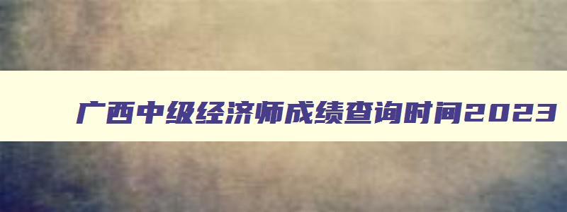 广西中级经济师成绩查询时间2023,广西中级经济师成绩查询时间