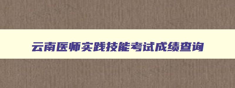 云南医师实践技能考试成绩查询,云南医师实践技能考试时间