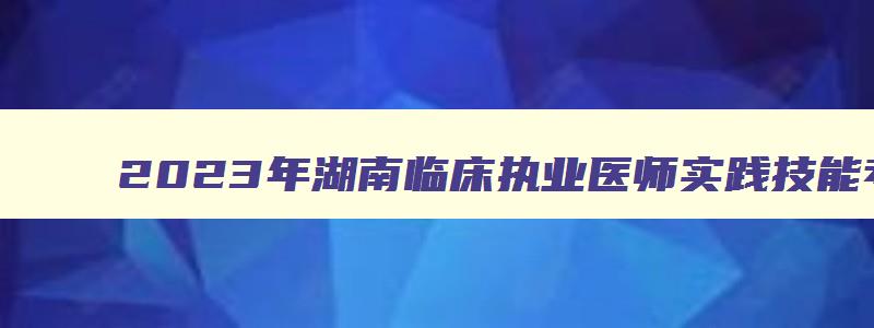 2023年湖南临床执业医师实践技能考试时间（湖南执业医师实践技能考试基地）