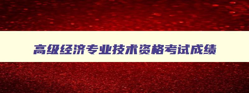 高级经济专业技术资格考试成绩,2023年度高级经济专业技术资格考试