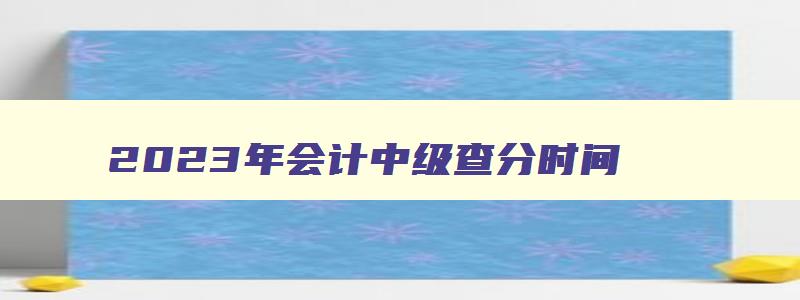 2023年会计中级查分时间