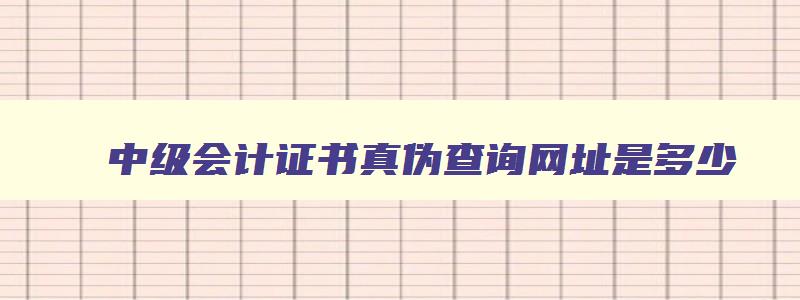 中级会计证书真伪查询网址是多少,中级会计证书真伪查询网址