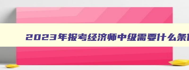 2023年报考经济师中级需要什么条件呢视频,2023年报考经济师中级需要什么条件呢