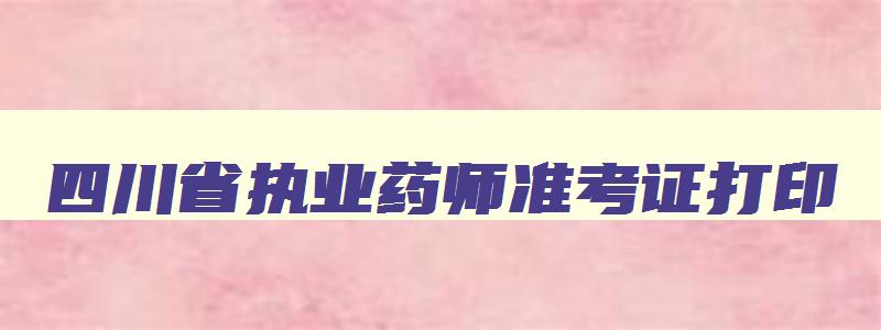 四川省执业药师准考证打印