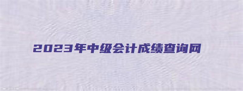 2023年中级会计成绩查询网（2023年中级会计成绩查询网址是什么）