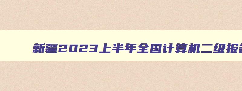 新疆2023上半年全国计算机二级报名