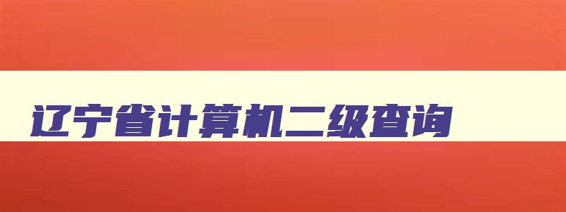 辽宁省计算机二级查询,2023辽宁计算机二级成绩查询