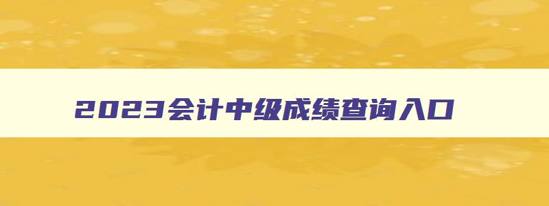 2023会计中级成绩查询入口,2023年会计中级职称考试成绩查询