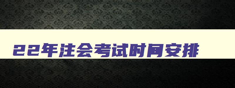 22年注会考试时间安排,2o21年注会考试时间