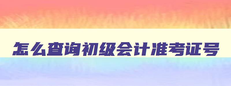 怎么查询初级会计准考证号,场次和考试时间,怎么查看初级会计准考证