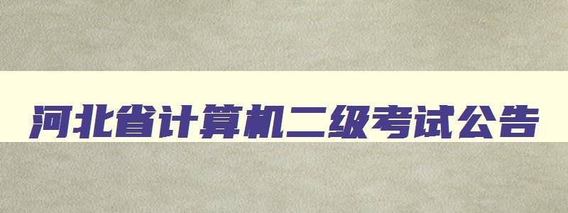 河北省计算机二级考试公告,2023年河北计算机二级证书领取条件及要求