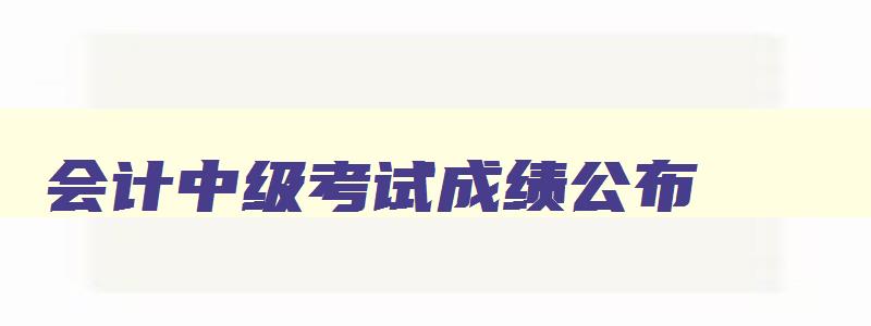 会计中级考试成绩公布,会计中级公布成绩时间