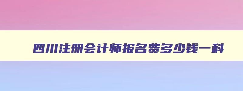 四川注册会计师报名费多少钱一科