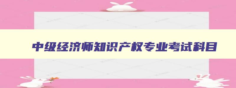 中级经济师知识产权专业考试科目,中级知识产权经济师考试科目