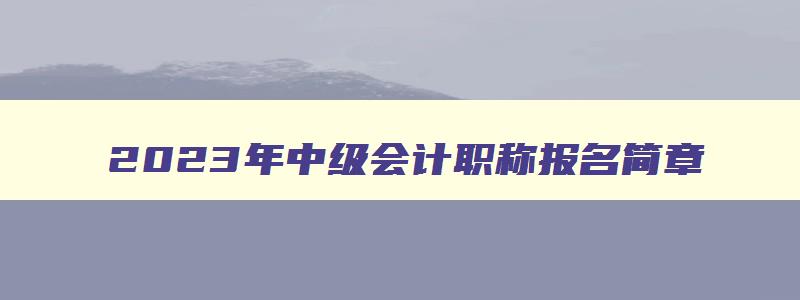 2023年中级会计职称报名简章,2023年中级会计职称考试报名条件