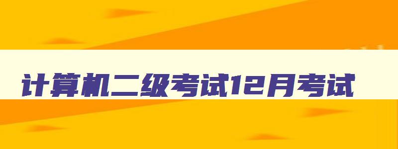 计算机二级考试12月考试,12月计算机二级考试科目