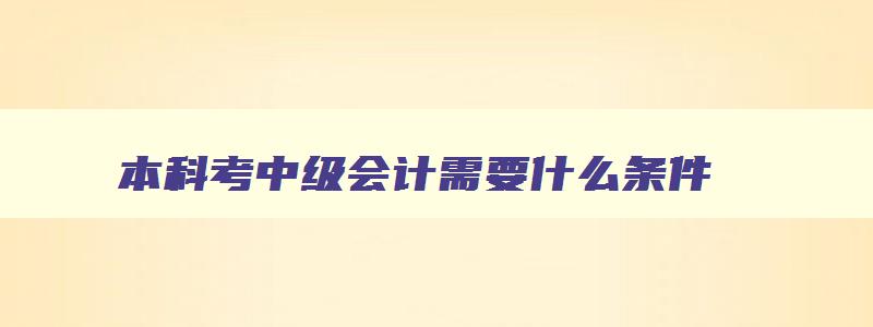 本科考中级会计需要什么条件,本科生考中级会计师难吗