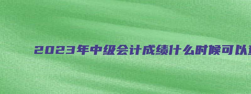 2023年中级会计成绩什么时候可以查询？具体查询步骤一览！（2023年中级会计考试什么时候可以查成绩）