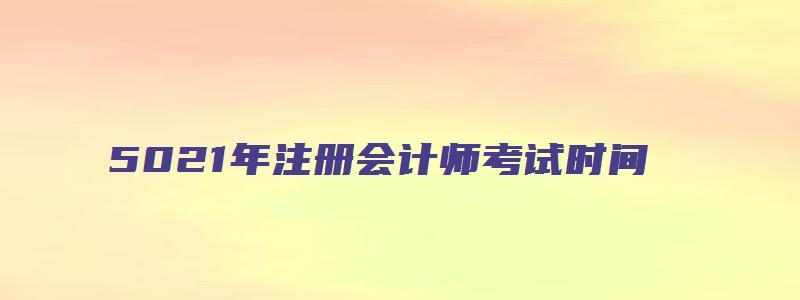 5021年注册会计师考试时间（2031年注册会计师考试时间）