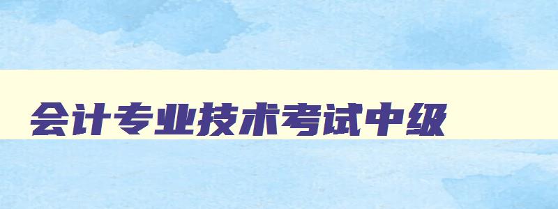 会计专业技术考试中级,会计专业资格考试中级