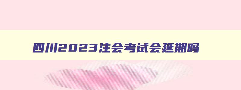 四川2023注会考试会延期吗