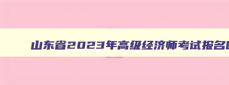 山东省2023年高级经济师考试报名时间,山东省高级经济师2023年考试时间