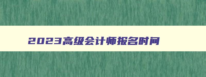 2023高级会计师报名时间