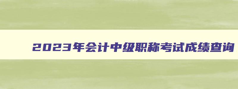 2023年会计中级职称考试成绩查询,2023会计中级成绩查询入口官网