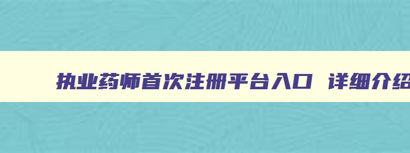 执业药师首次注册平台入口