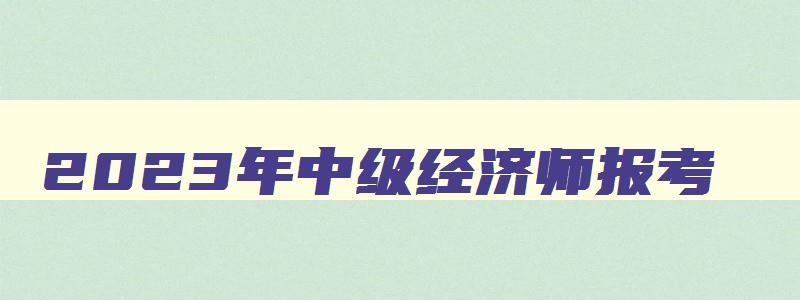 2023年中级经济师报考,21年中级经济师报名条件