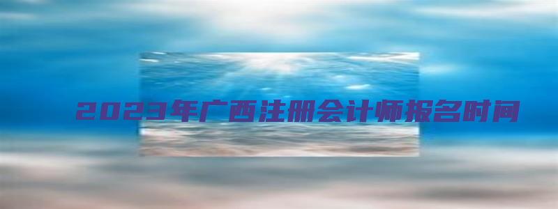 2023年广西注册会计师报名时间（2023年广西注册会计师报名时间表）