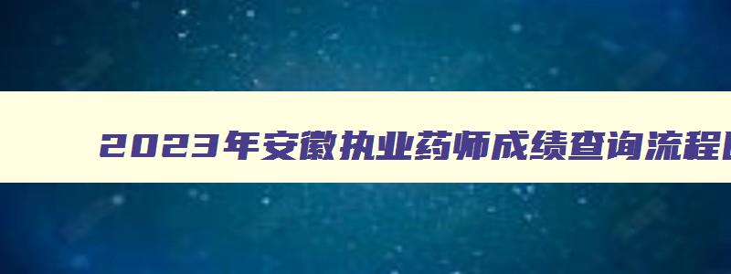 2023年安徽执业药师成绩查询流程图