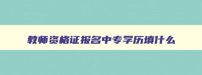 教师资格证报名中专学历填什么,教师资格证报名中专学历