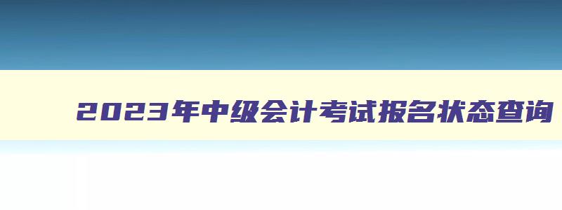 2023年中级会计考试报名状态查询,2023年中级会计考试报名