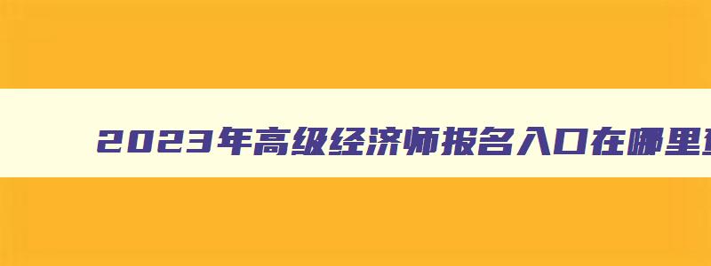 2023年高级经济师报名入口在哪里查询成绩,2023年高级经济师报名入口在哪里查询