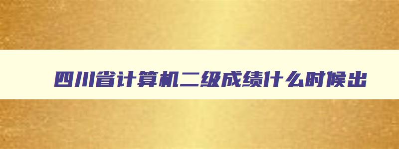 四川省计算机二级成绩什么时候出