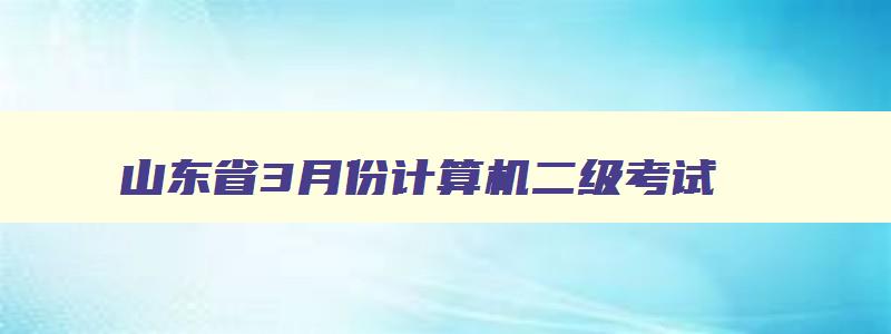 山东省3月份计算机二级考试