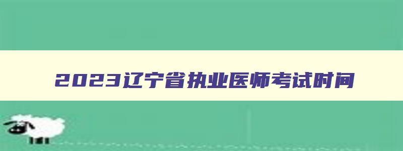 2023辽宁省执业医师考试时间,辽宁执业医师考试时间2023具体时间