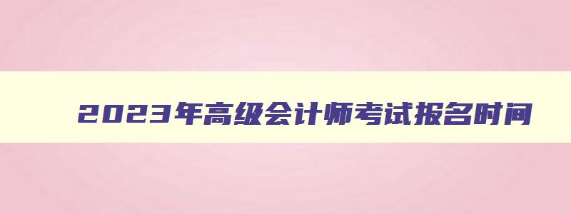 2023年高级会计师考试报名时间,2023年高级会计师考试报名时间