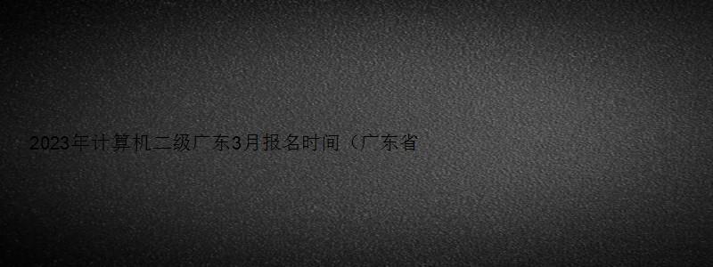 2023年计算机二级广东3月报名时间（广东省计算机二级3月报名时间）