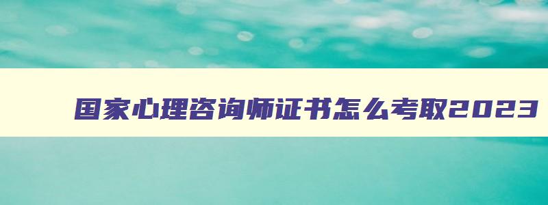 国家心理咨询师证书怎么考取2023,心理咨询师报考入口官方网站