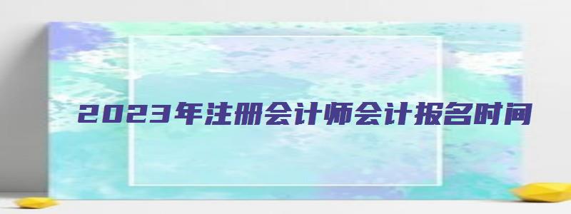 2023年注册会计师会计报名时间：4月28日结束（2031年注册会计师考试时间）