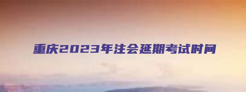 重庆2023年注会延期考试时间（重庆2023年注会延期考试时间是多少）(1)