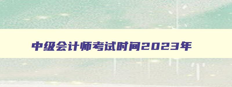 中级会计师考试时间2023年,中级会计师202年考试时间