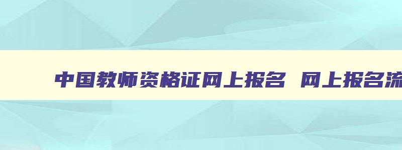 中国教师资格证网上报名