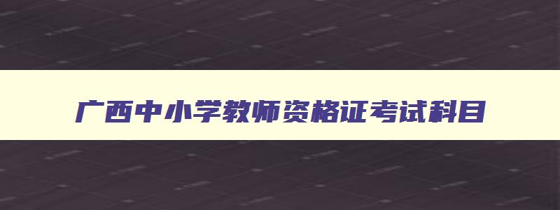 广西中小学教师资格证考试科目