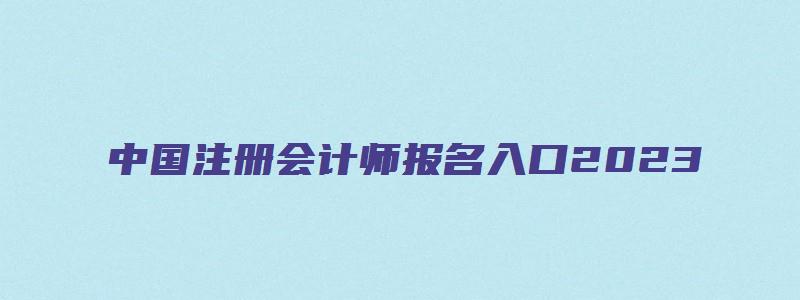 中国注册会计师报名入口2023（中国注册会计师报名入口2023年）