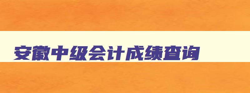 安徽中级会计成绩查询,安徽中级会计考试成绩